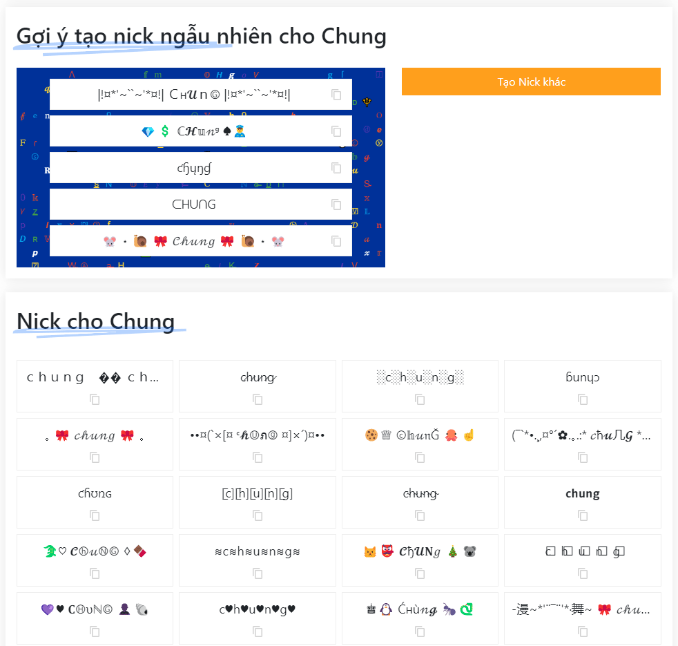 Chung nickfinder